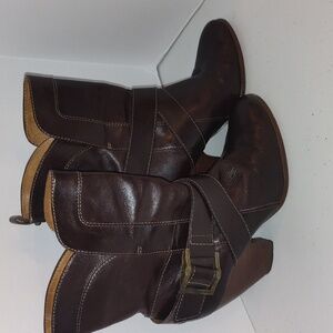 FRYE Andrea Harness Heeled Western Boots size 9